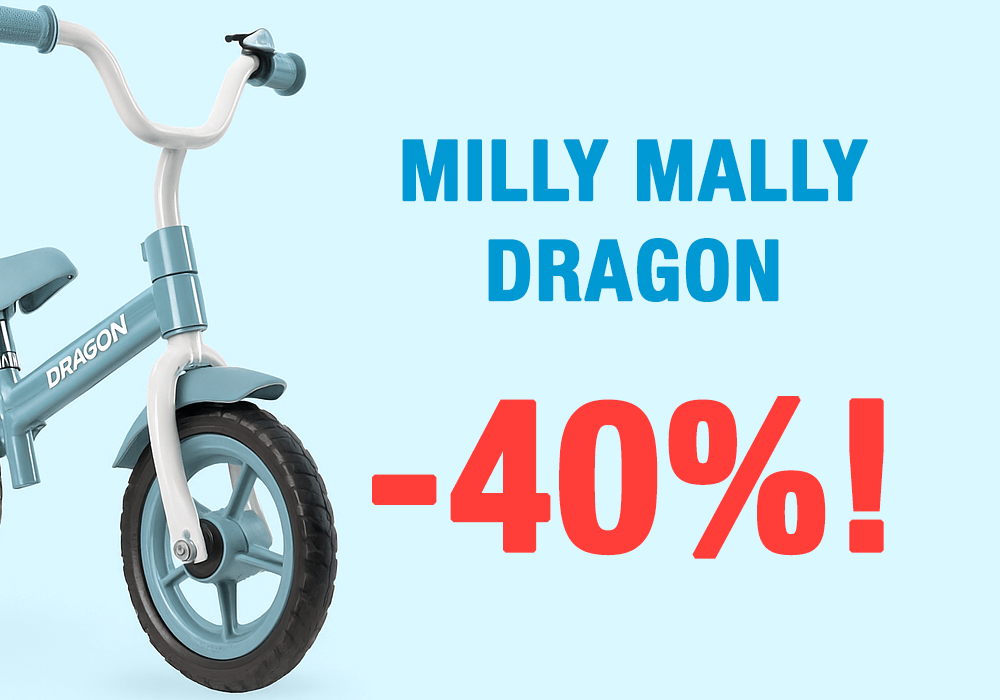 -40% atlaide uz Milly Mally Dragon līdzsvara riteņiem! 