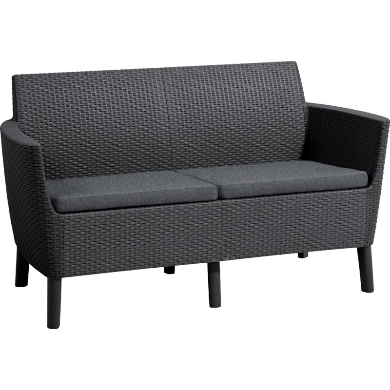 Keter Dārza dīvāns divvietīgs Salemo 2 Seater Sofa pelēks