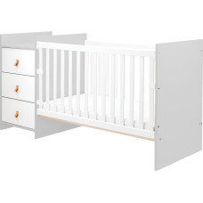 Chipboard baby cot with dresser Ilana Grey