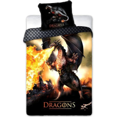 BEDDING SET YOUTH 027 DRAGONS FIRE DRAGON 140X200+70X90 COTTON.