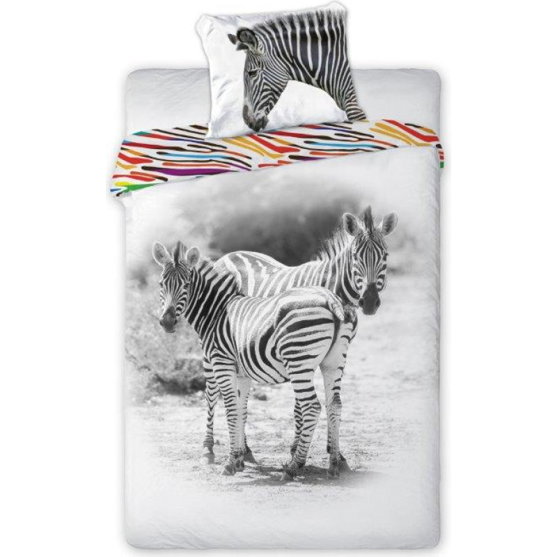 BEDDING SET WILD ZEBRA 160X200+70X80 COTTON.YOUTH.