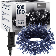 Springos Ziemassvētku lampiņas Springos CL0543, 500 LED, auksti balta + auksti balta zibšņi, 27,5 m