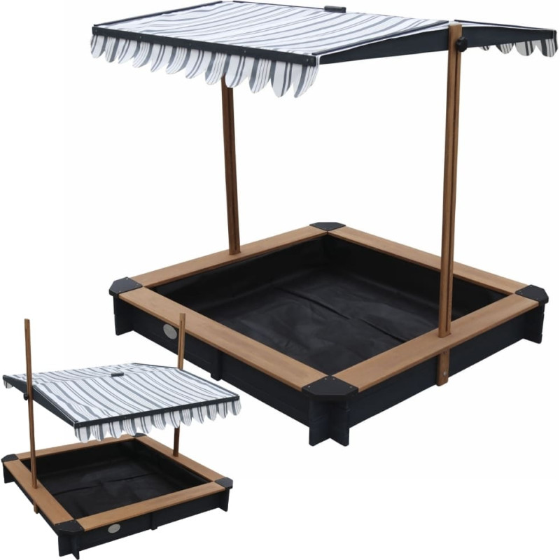 AXI koka smilšu kaste ar jumtiņu, aizverama, ar soliņiem