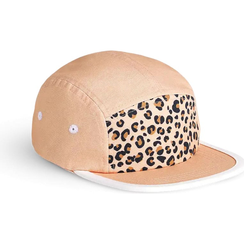 Kietla bērnu cepure ar UV aizsardzību Apricot Leopard Cap 6-12 y 1555C+NATURAL DENIM 52-56cm