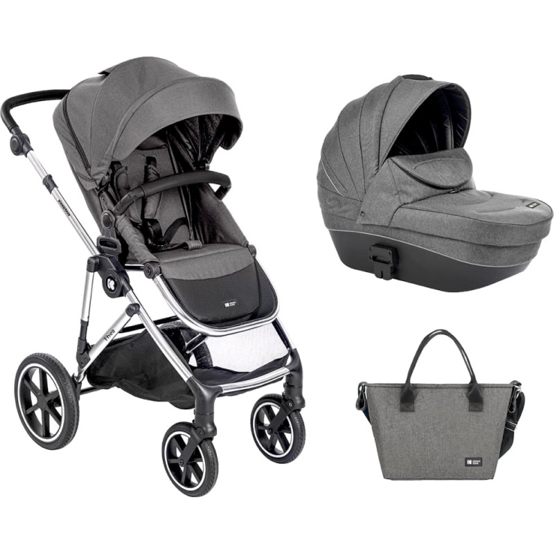 KIKKABOO Thea 2-vienā rati ar plastmasas kulbu Thea Dark Grey