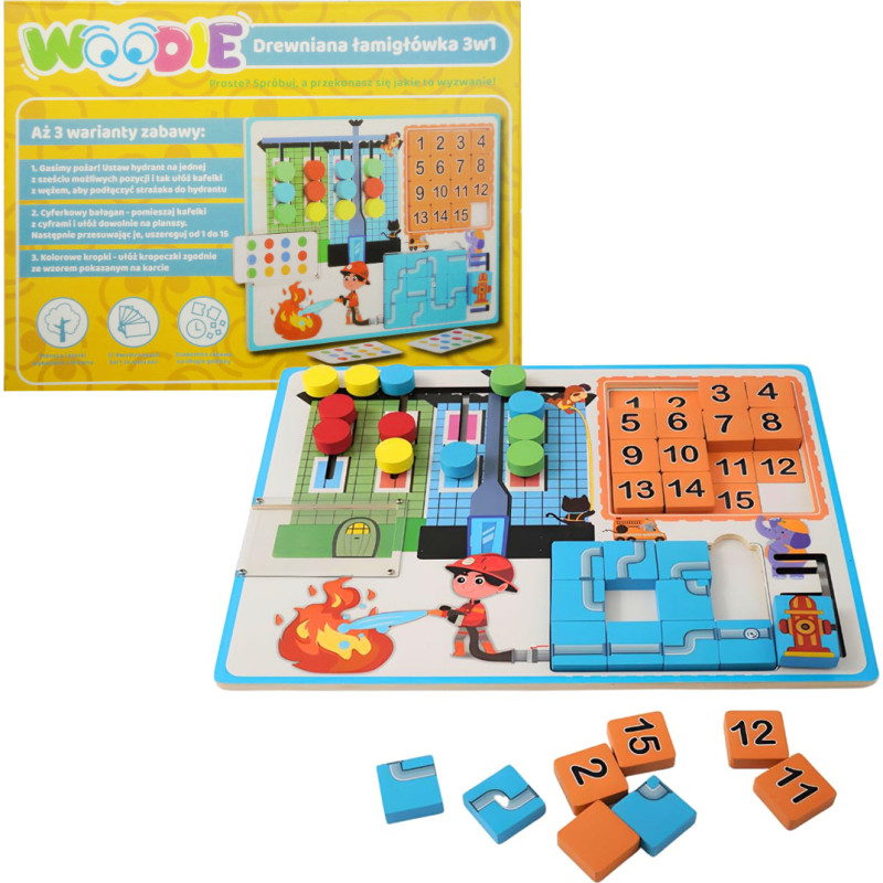 DREWNIANA ŁAMIGŁÓWKA 3w1