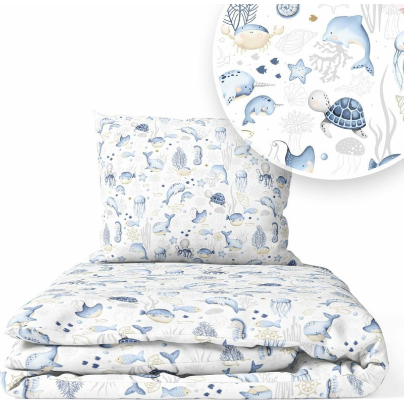 Ankras Bedding set - 6  parts - 120/90/360 - SEA BABY