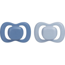 B.box BB300408 Smoczek dla niemowlaka 2 szt symetryczny silikonowy 6m+ niebieski/błękit