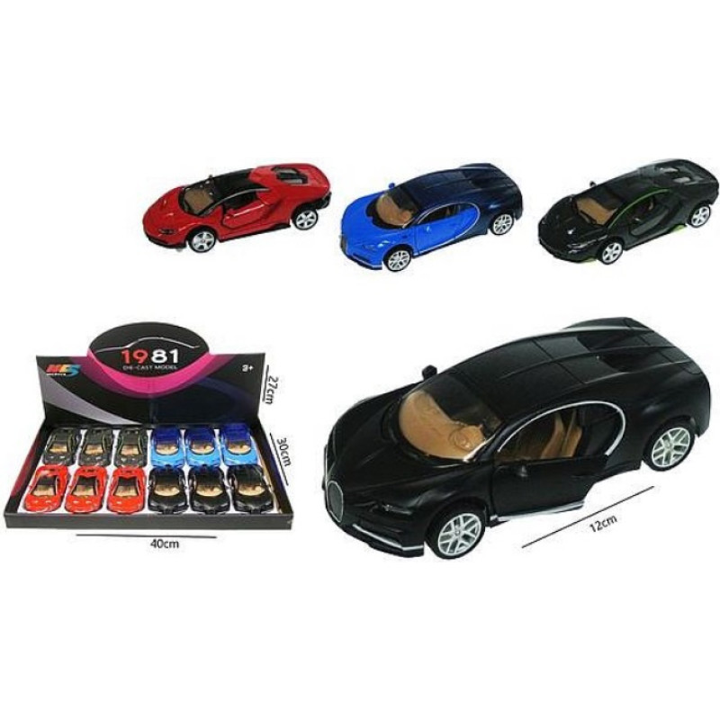 HIPO automašīna – modelis 48216 – sporta versija ar gaismām un skaņu – 12 cm