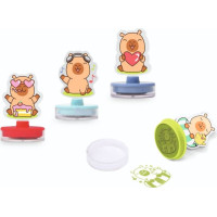 Trendhaus Capybara Happy Life - Self-inking acrylic stamp, 4 assorted