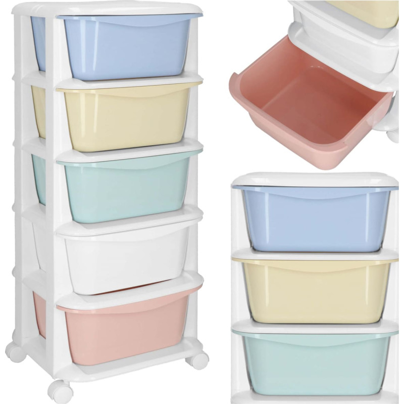 Springos HA0213 Mobilā skapīte ar 5 atvilktnēm uz ritentiņiem