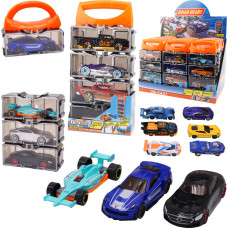 AUTO METALOWE 4 SZTUKI W TRANSPORTERZE