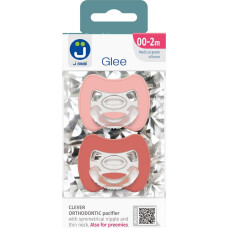 2-pack. Smart pacifiers Glee 0-2m rose-brick