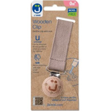 Pacifier with cord and wooden clip Eco brown