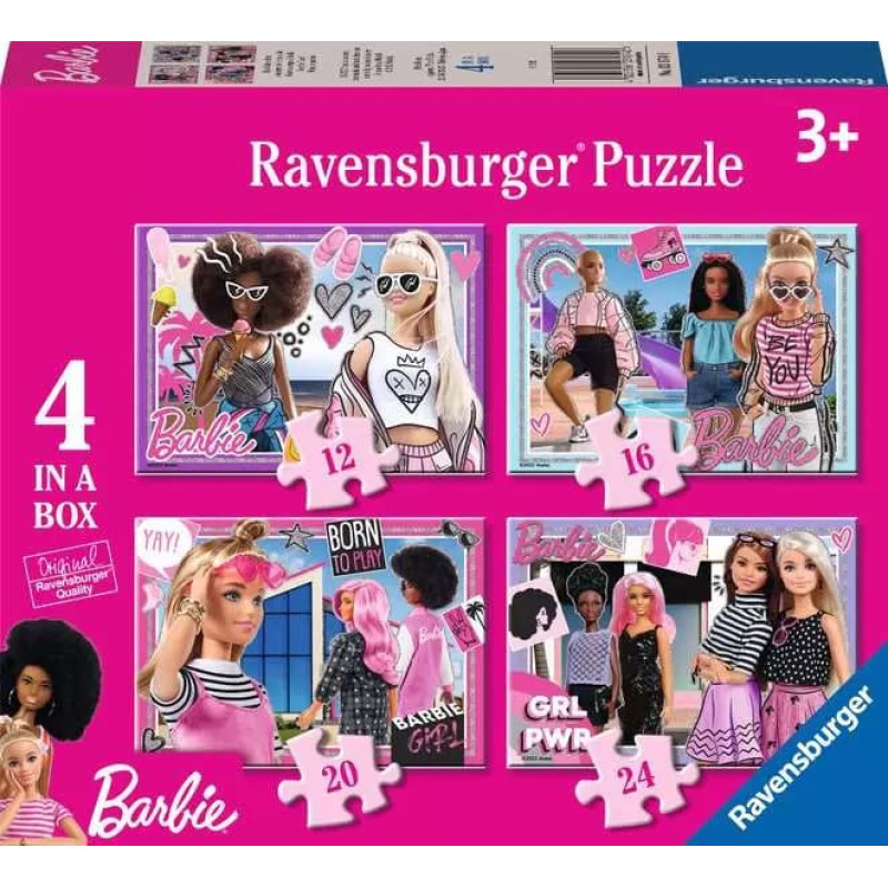Ravensburger Puzle 4in1 Bārbija 3+