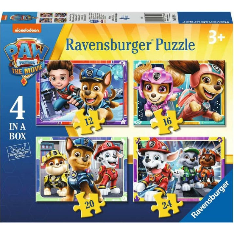Ravensburger Puzle 4in1 Suņu patruļa: Filma