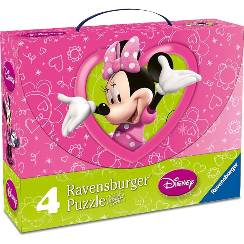 Ravensburger Puzle koferītī 4in1 Minnija Pele