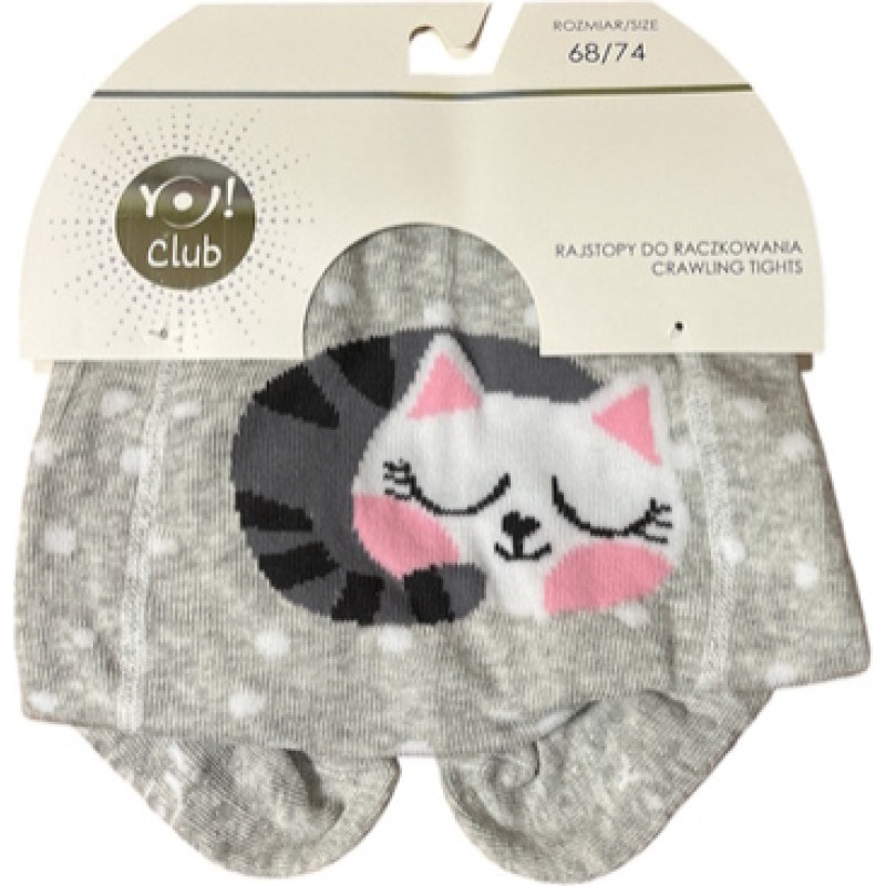 Yo Baby Zeķubikses rāpo&scaron;anai 68/74 RAB-0025 grey cat
