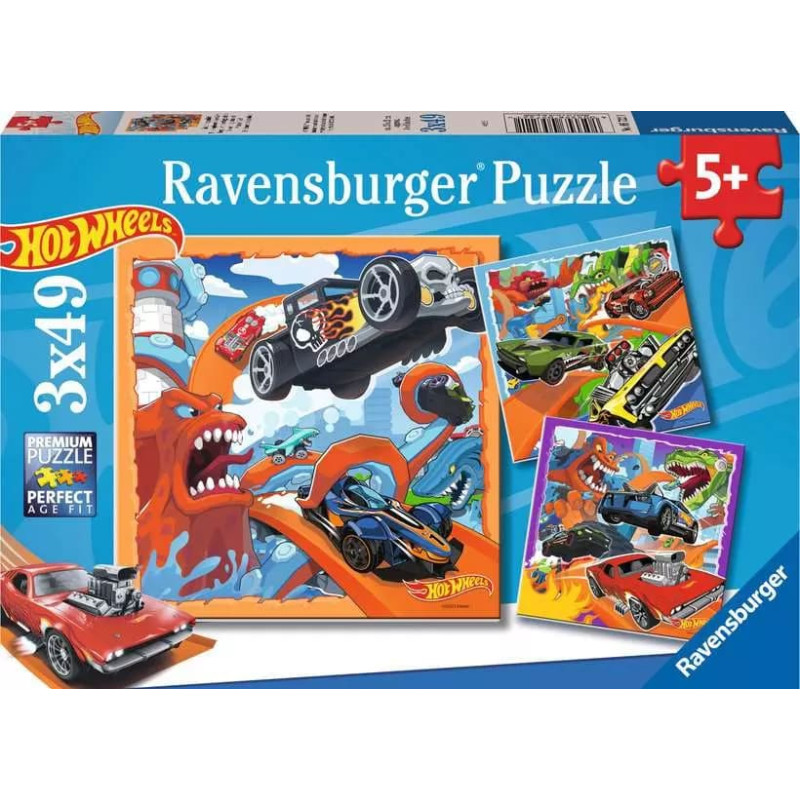 Ravensburger Puzle 3x49 gab. Hot Wheels