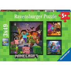 Ravensburger Puzle 3x49 gab. Minecraft