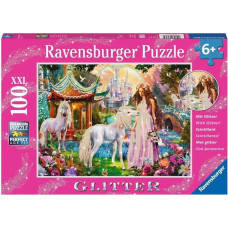Ravensburger Puzle 100 gab. Princese ar vienradzi ar spīdumiem