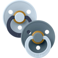 Bibs Studio Collection Colour Round apaļie mānekļi &ndash; Fusion Baby Blue Petrol Mix 0-6m 2pcs