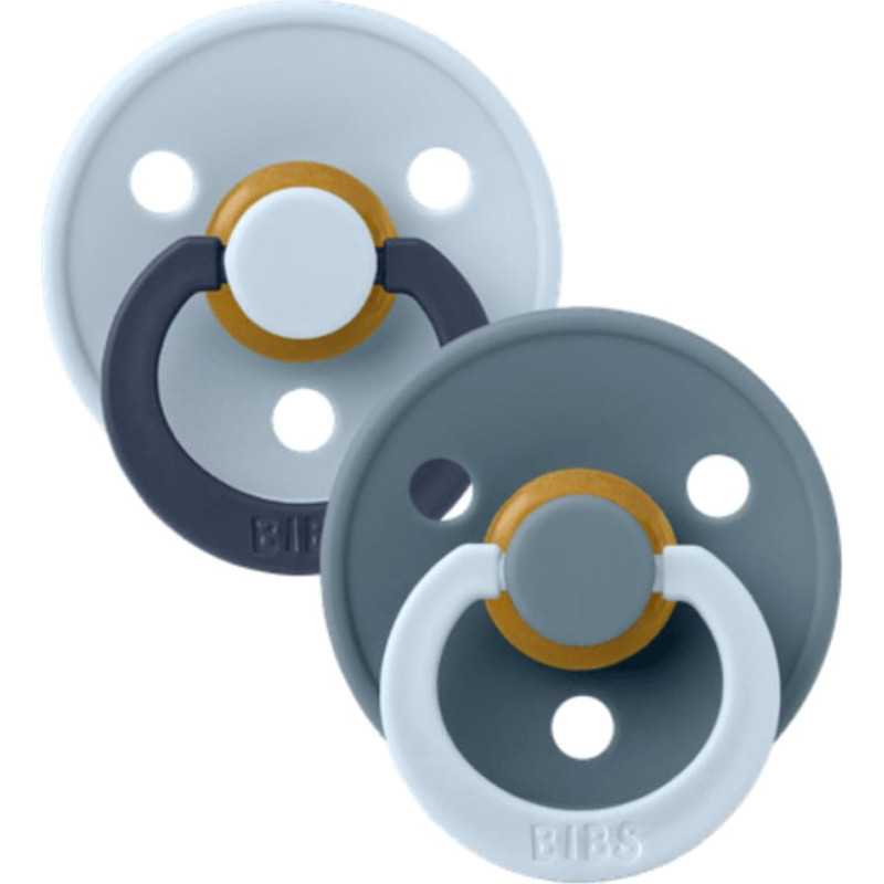 Bibs Studio Collection Colour Round apaļie mānekļi &ndash; Fusion Baby Blue Petrol Mix 0-6m 2pcs