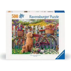 Ravensburger Puzle 500 Mīļi suņi dārzā