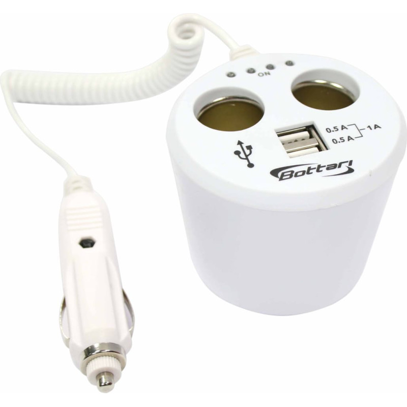 Bottari Dubultā piepīpē&scaron;anas  ligzda  +2USB portiem 1AMP "POWER-STATION"