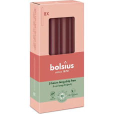 Bolsius Galda sveces 8gab.kastē 170/20mm tum&scaron;i sarkanas