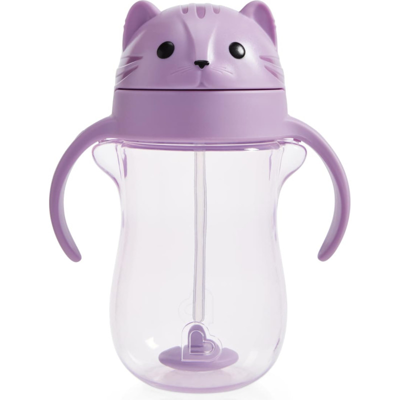 Munchkin pudelīte ar salmiņu 296ml Cat Pink