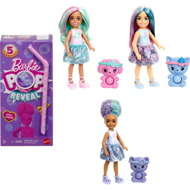Barbie Lelle Chelsea Pop! Reveal &ldquo;Sweet Treats&rdquo; sērija (3 veidi) &ndash; 1 gb