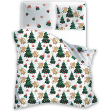 POŚCIEL KPL.140X200+70X90 HOLLY JOLLY 005 MIKROFIBRA SATYNOWA