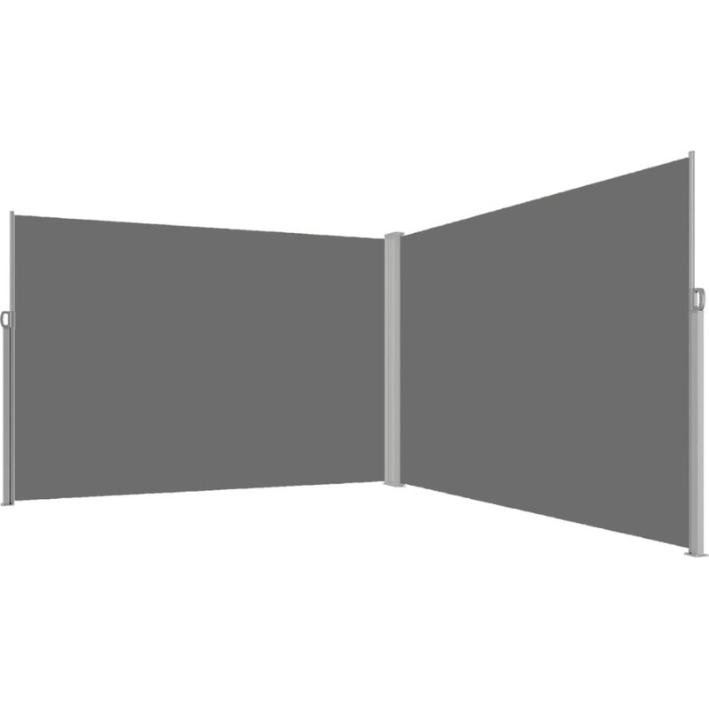 LUARO sānu stūra terases markīze, izvelkams aizslietnis 181 x 620 cm pelēka