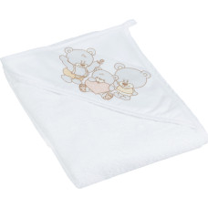 Tega Baby Dvielis ar kapuci BEAR white pearl 80x80 cm TegaBaby MS-014