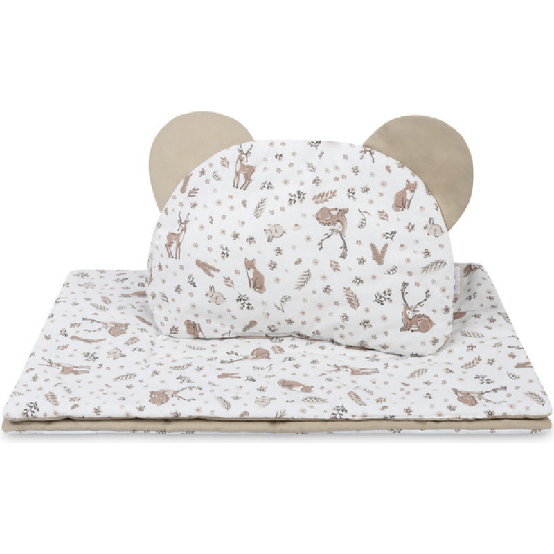 Sensillo STROLLER SET COTTON FOREST BEIGE 54X74 28X36
