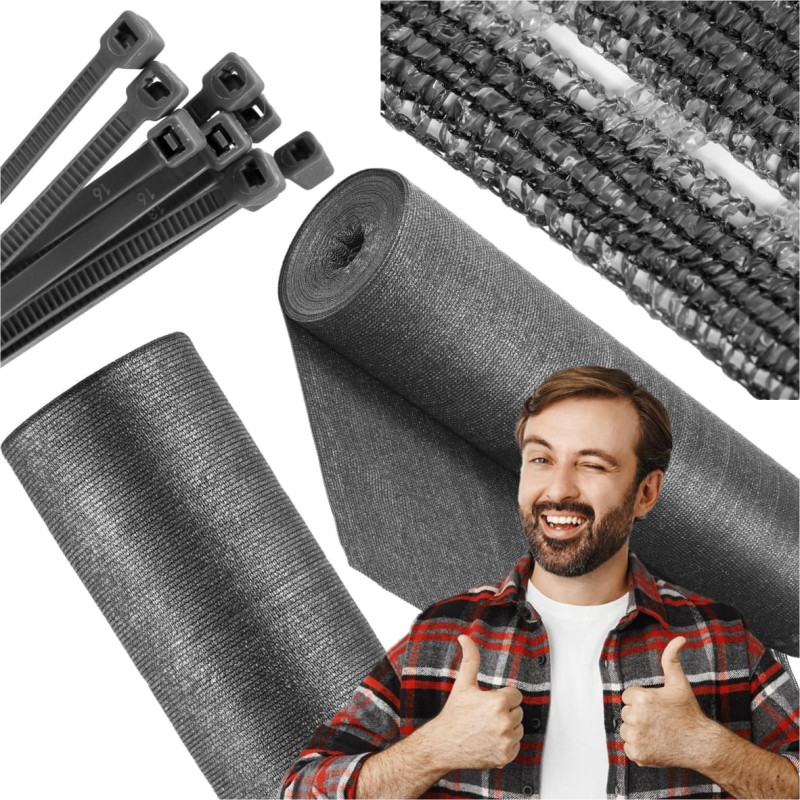 Springos Noēnojuma tīkls gai&scaron;i antracīta 140 GSM 1.5 x 10 m SN0070
