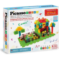 Picasso Tiles Magnētiskais konstruktors Hedgehog Farm 100 detaļas, PTB100-Farm