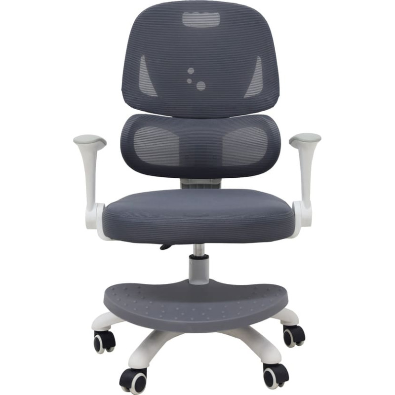 Krzesło do biurka dla dziecka fotel ergonomiczny obrotowy regulowany szary