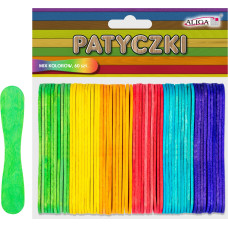 PATYCZKI PŁASKIE 6 KOLORÓW 60 SZTUK