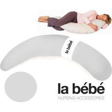 La Bebe ™ Moon Maternity Pillow Art.7772 Satin Grey Spilvens-pakavs grūtniecēm ar polistirola pildījumu [2 pārvalki] 195 cm