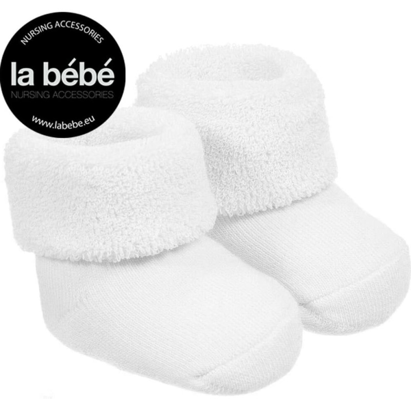 La Bebe ™ Natural Eco Cotton Baby Socks Art.81008 White Dabīgas kokvilnas mazuļu zeķītes/zekes [made in Estonia]