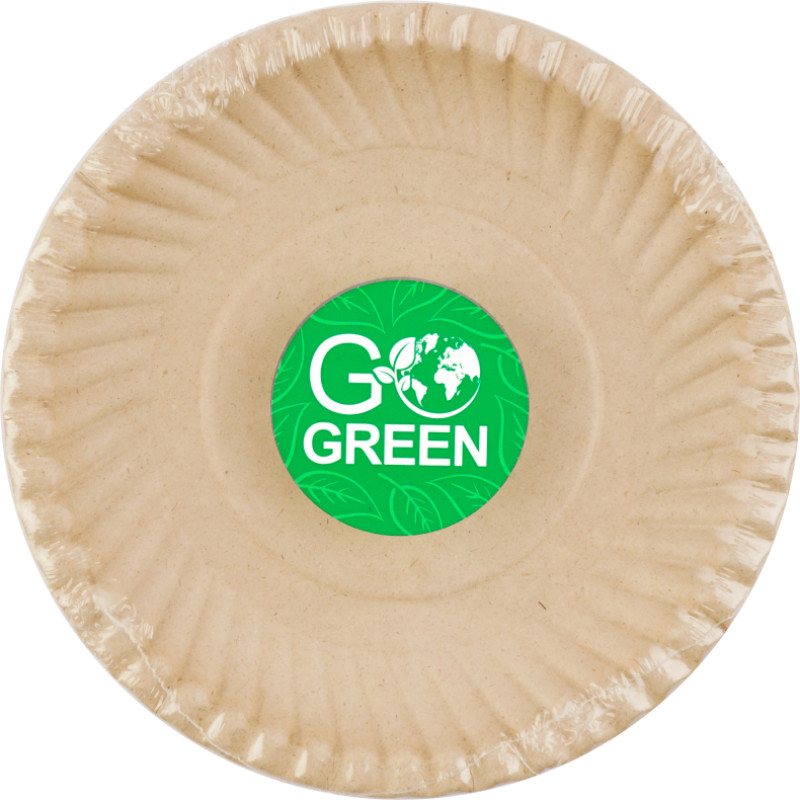 Gogreen Kompostējamie cukurniedru šķīvji ar rakstu Go Green Ø15cm 10 gab./ 0,08kg