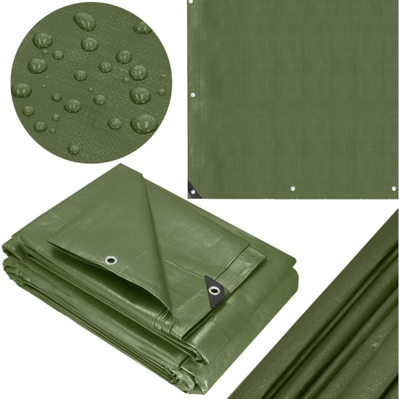 Springos Brezents 6x9m Springos GA2125 120g/m2 bieza zaļa aizsargloksne