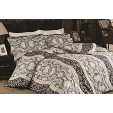 BEDDING SET GRAVEL KAHVE C1 220X200+2X70X80 SATIN COTTON.