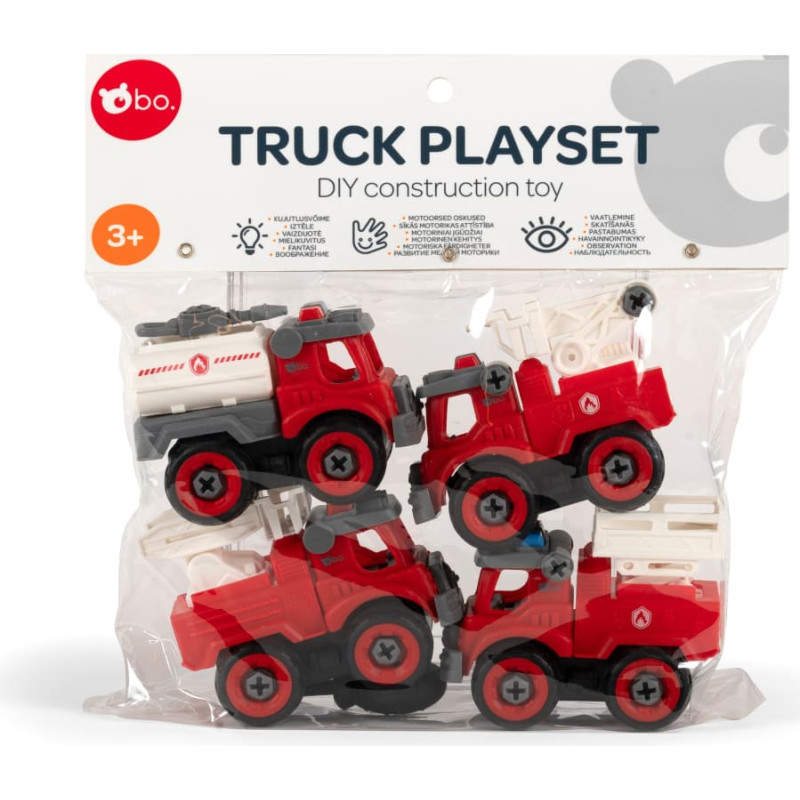 BO . Saliec pats - konstruējama rotaļlieta Ugunsdzēsēju automašīnas