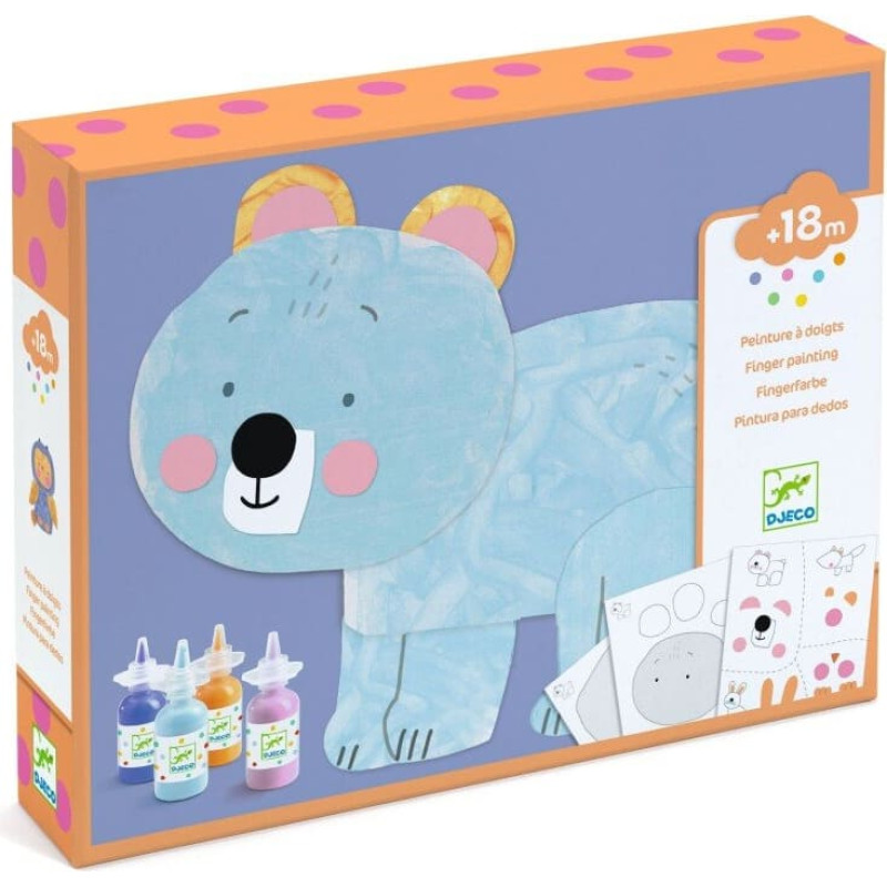 Djeco Krāsošana ar pirkstiņkrāsām - Mīlīgie dzīvnieki