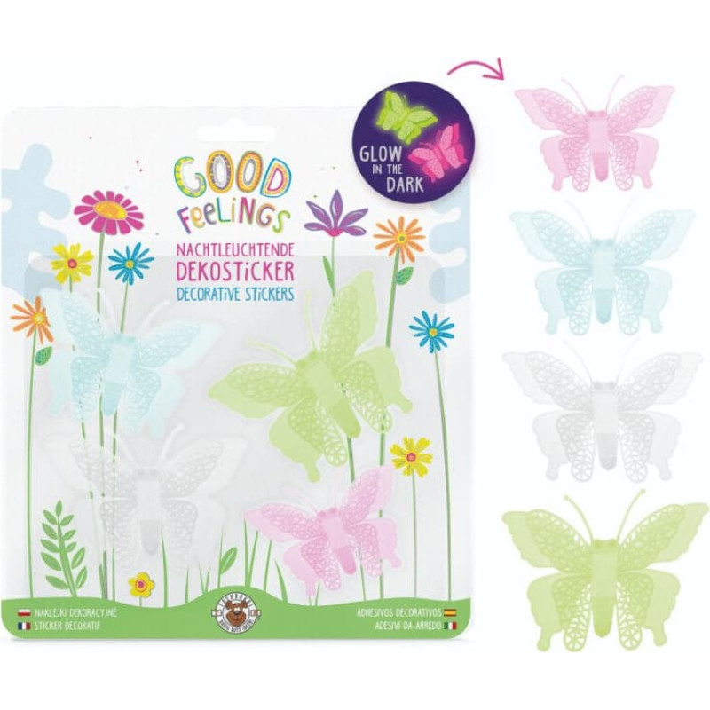 Trendhaus Good Feelings HF - Tumsā spīdošas uzlīmes - 3D Taureņi