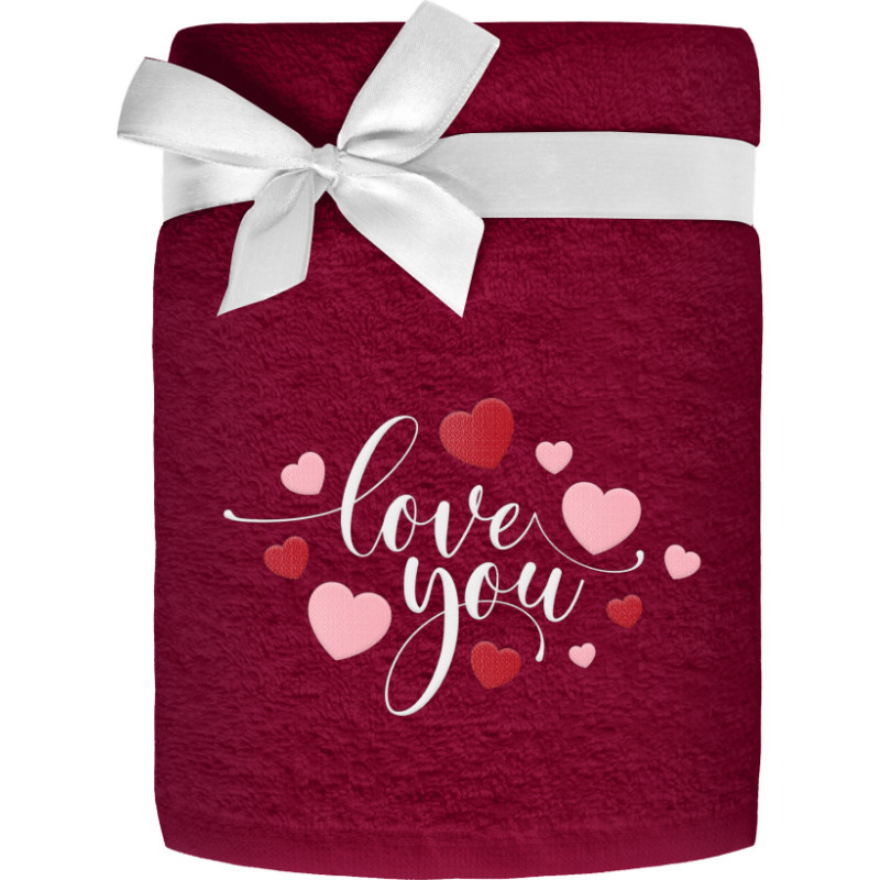 RĘCZNIK 50X90 HAFT LOVE 004 BAW.