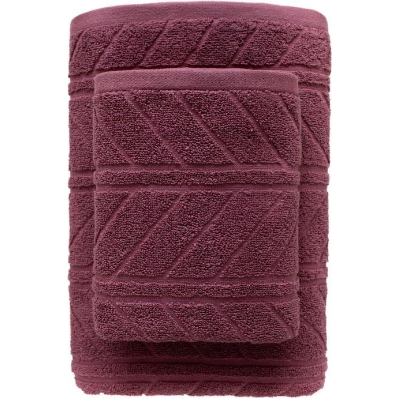 RĘCZNIK RELIEF 70X140 BRUDNY RÓŻ BAW. 500G.